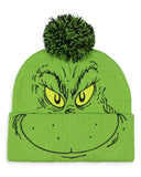 Dr. Seuss GRINCH Who Stole Christmas Pom Beanie Hat Embroidered Character