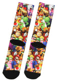 Nintendo Mario Bros. Collage Group Photo Premium Sublimated Crew Socks