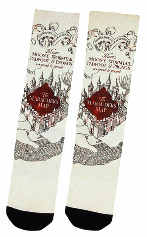 Harry Potter Marauders Map Sublimated Adult Crew Socks