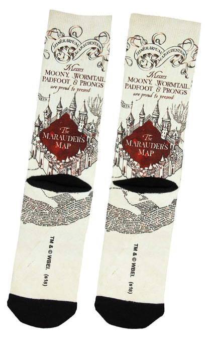 Harry Potter Marauders Map Sublimated Adult Crew Socks
