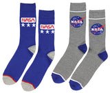 Buzz Aldrin NASA Logo Crew Socks 2 Pair Calf High