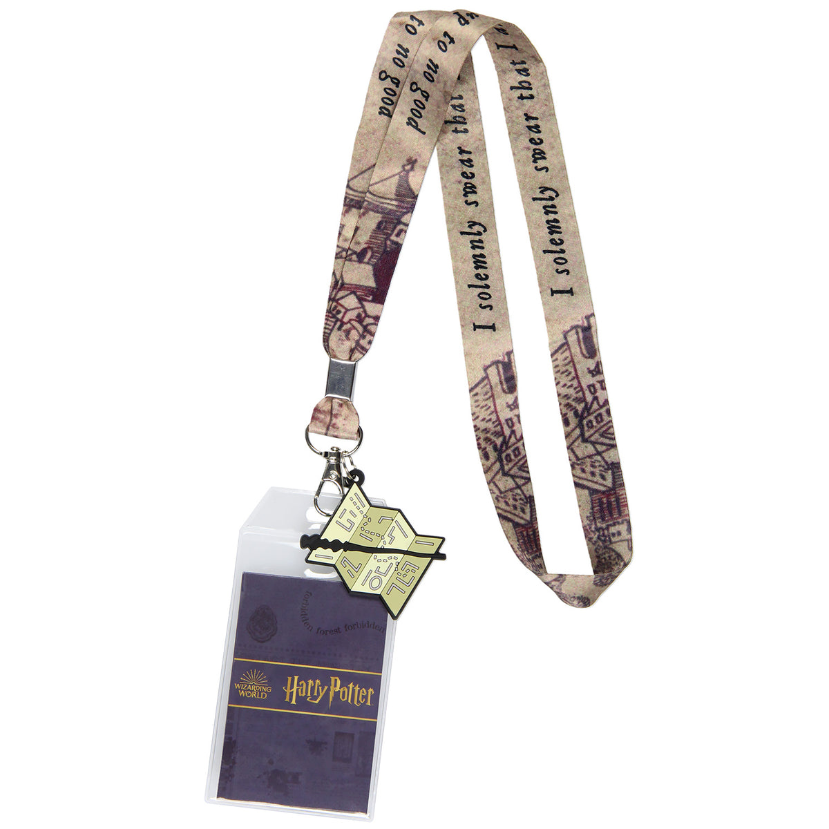 Harry Potter I Solemnly Swear That I Am Up To No Good Lanyard w/ Badge Holder and Marauders Map Charm