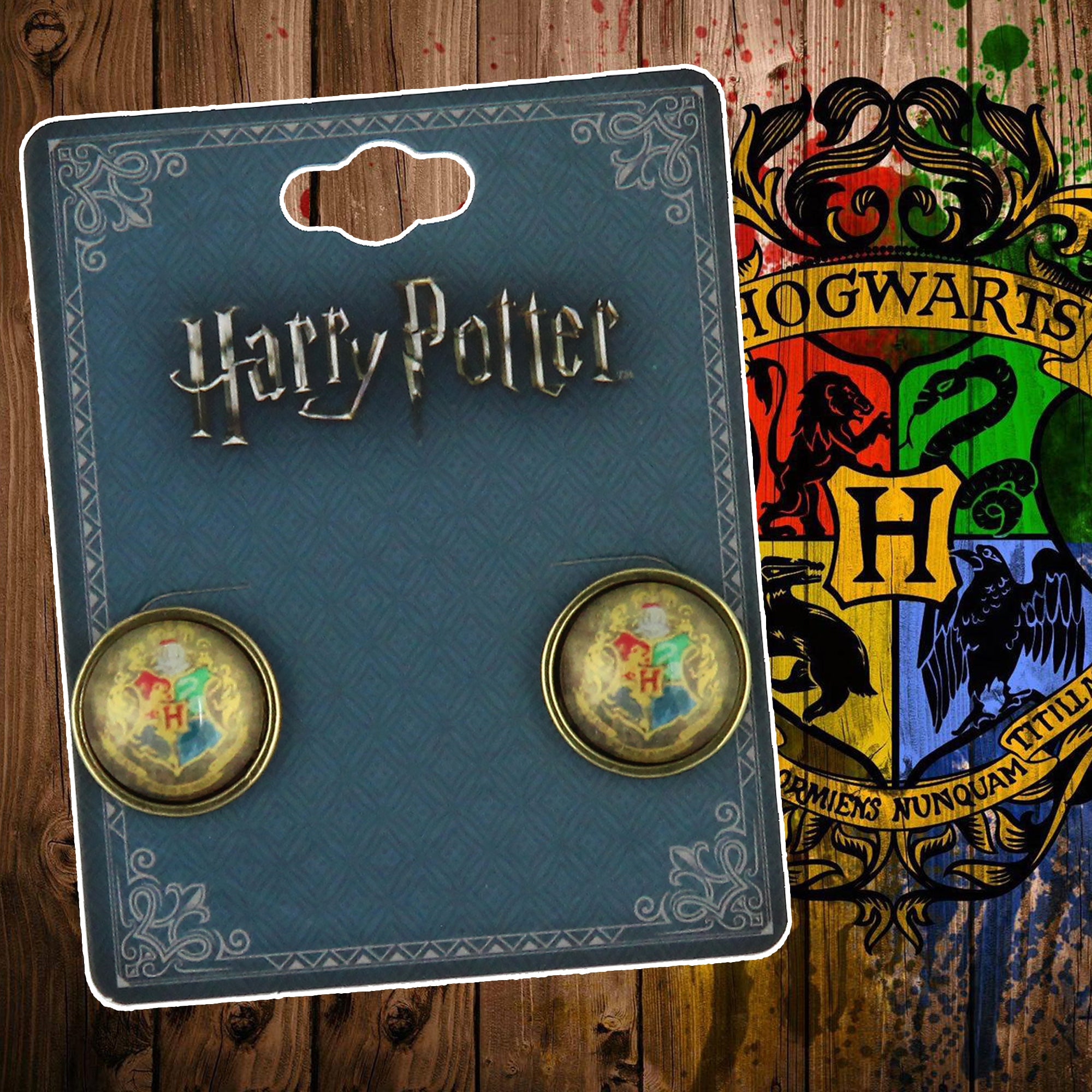 Harry Potter Hogwarts House Crest Earrings - Seven Times Six