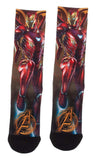 Marvel Avengers Infinity War Iron Man Sublimated Character Design Crew Socks