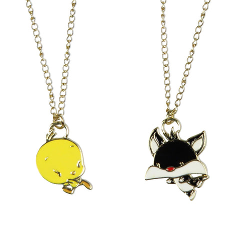 Looney Tunes Tweety Bird And Sylvester The Cat Best Friends Necklace Set