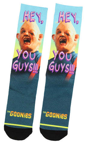 The Goonies Hey You Guys!! Sloth Character Sublimated Adult Crew Socks