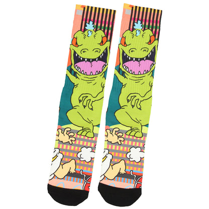 Rugrats Reptar Dinosaur Character Sublimated Crew Socks 1 Pair