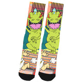 Rugrats Reptar Dinosaur Character Sublimated Crew Socks 1 Pair