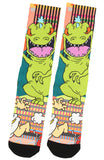 Rugrats Reptar Dinosaur Character Sublimated Crew Socks 1 Pair