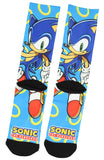 Sonic The Hedgehog Character Gold Rings Sublimated Crew Socks Mid-Calf