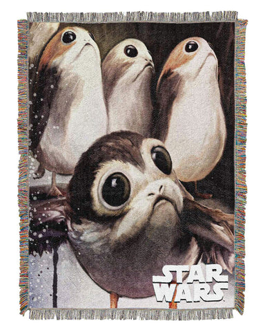 Northwest Star Wars Woven Tapestry Throw Blanket, 48" x 60", Feed the Porgs