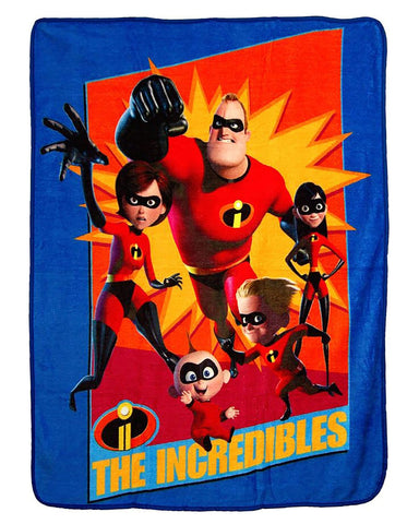 Northwest Incredibles Micro Raschel Throw Blanket, 46" x 60", Family Heroes