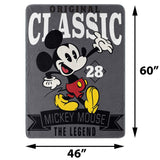 Disney Mickey Mouse Super Plush Throw The Legend 46" x 60" Blanket