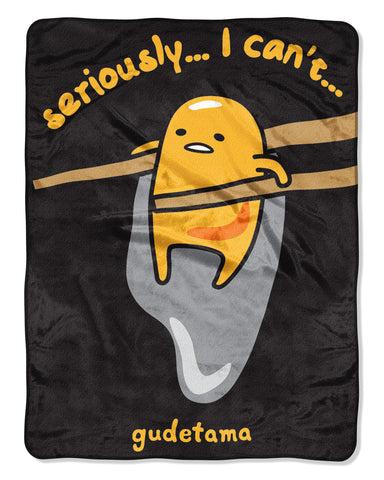 Gudetama Seriously... I Can't Fleece Super Plush Throw Blanket 46" x 60"