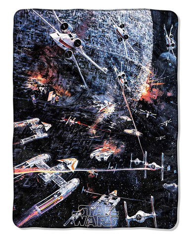 Northwest Star Wars Death Star Take Down Super Plush Throw Blanket 46" x 60" (117cm x 152cm)