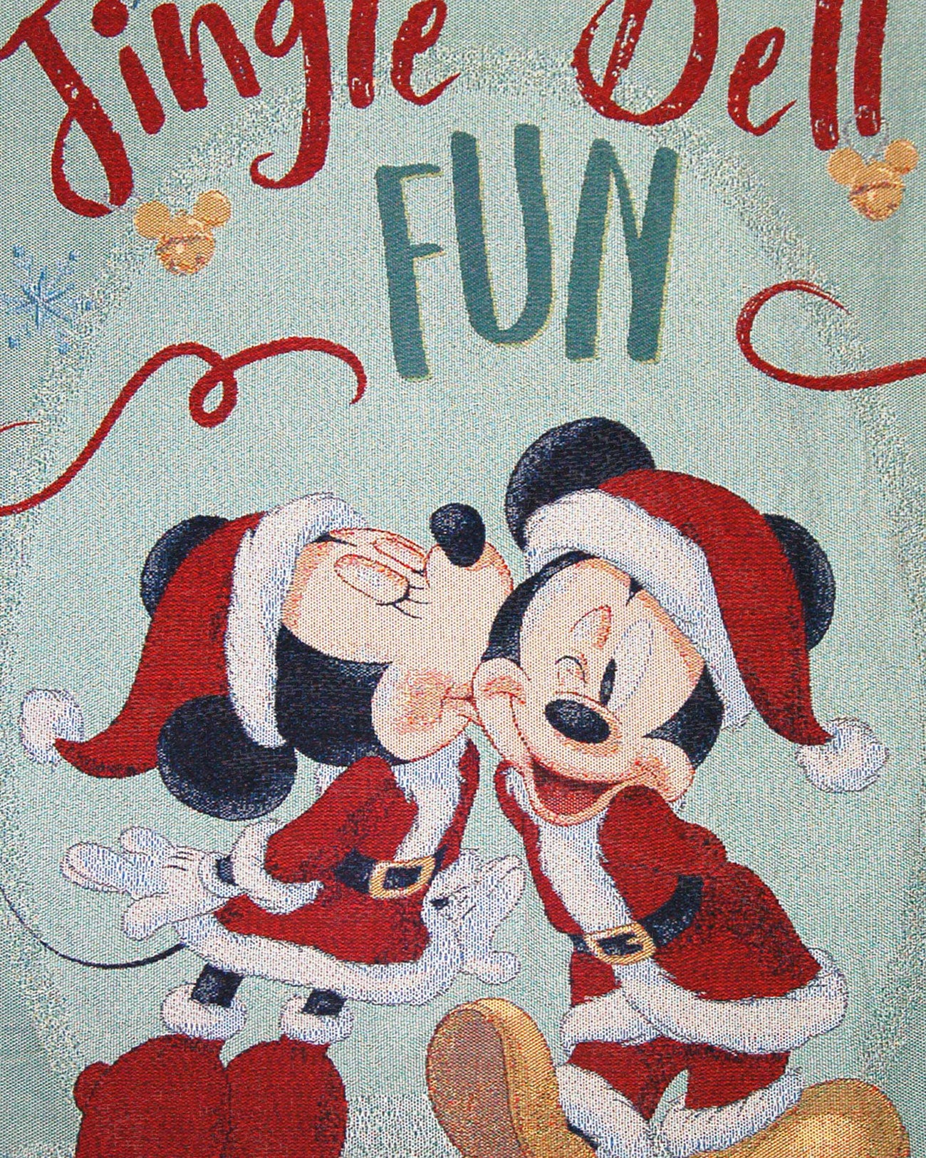 Northwest Mickey Mouse Woven Tapestry Throw Blanket, 48" x 60", Jingle Bell Fun