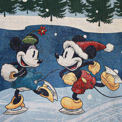 Northwest Mickey Mouse Woven Tapestry Throw Blanket, 48" x 60", Winter Skate