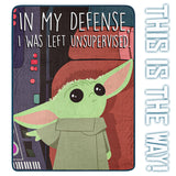 Star Wars The Mandalorian "The Child" No Buttons Super Plush Throw Blanket 46" x 60" (117cm x 152cm)