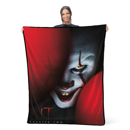 IT Chapter 2 Pennywise the Clown Super Plush Throw Blanket 46" x 60" (117cm x 152cm)