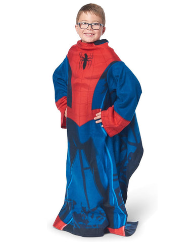 Northwest Spider-Man Spidey Webs Youth Silk Touch Comfy Throw Blanket with Sleeves, 48" x, 48"