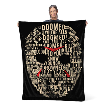 Friday The 13th Jason Vorhees Big Talker Micro Raschel Throw Blanket 46"x60"