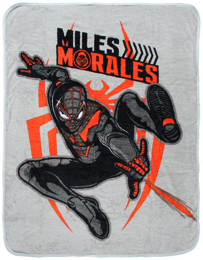 Marvel Miles Morales Spiderman Micro Raschel Throw Blanket 48" x 60"