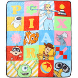 Disney Pixar Character Quilt Pattern Silk Touch Throw Blanket 50" x 60"