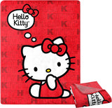 Sanrio Hello Kitty Sitting Pretty Throw Blanket 46" x 60" Plush Fleece Blanket