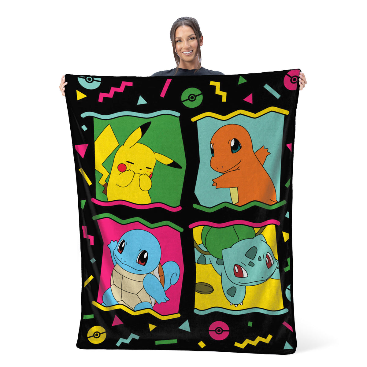 Pokemon 90's Character Box Design Gaming Plush Throw Blanket 46' x 60'