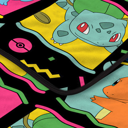 Pokemon 90's Character Box Design Gaming Plush Throw Blanket 46' x 60'