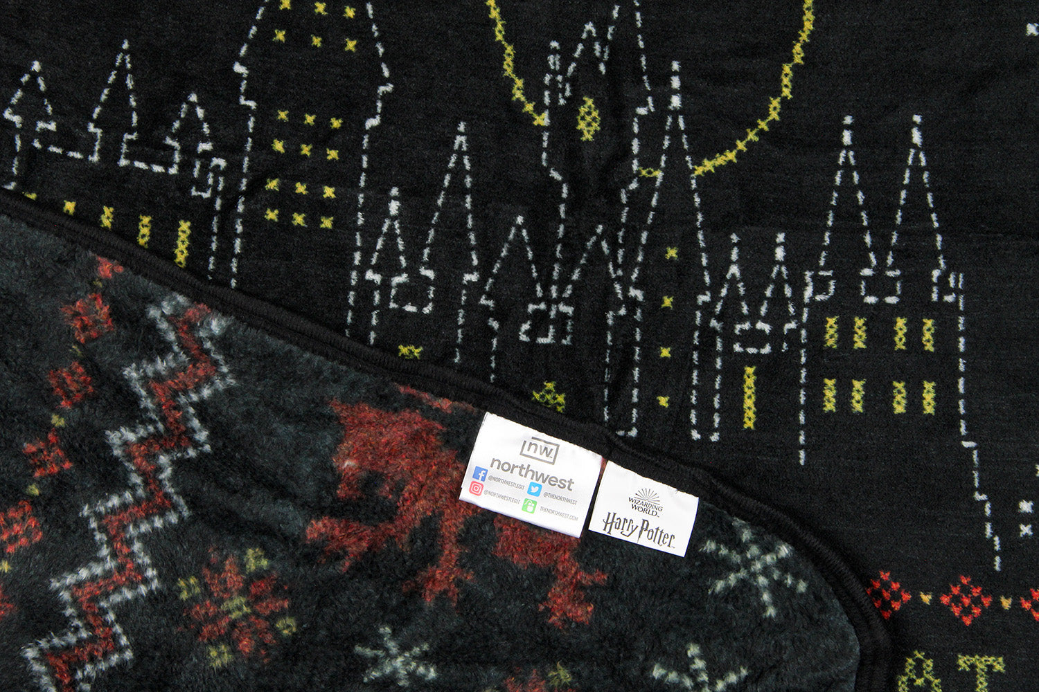 Harry Potter I'd Rather Stay At Hogwarts Holiday Plush Throw Blanket 46' x 60'