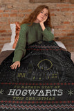 Harry Potter I'd Rather Stay At Hogwarts Holiday Plush Throw Blanket 46' x 60'