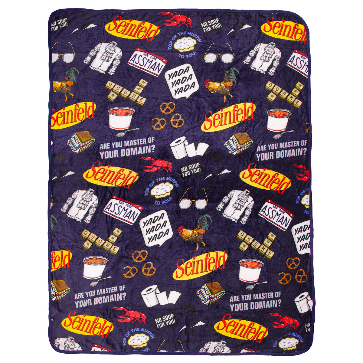 Seinfeld TV Show Master Of Your Domain Logo Plush Throw Blanket 46' x 60'