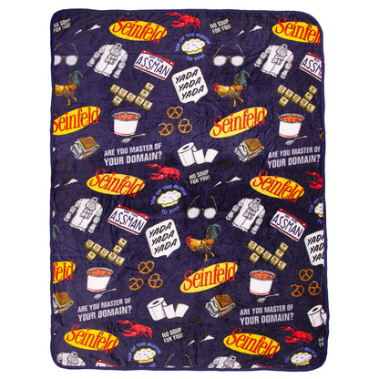 Seinfeld TV Show Master Of Your Domain Logo Plush Throw Blanket 46' x 60'