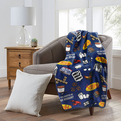 Seinfeld TV Show Master Of Your Domain Logo Plush Throw Blanket 46' x 60'