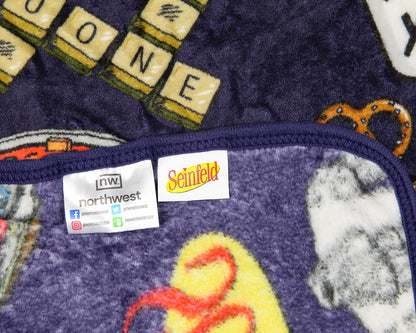 Seinfeld TV Show Master Of Your Domain Logo Plush Throw Blanket 46' x 60'