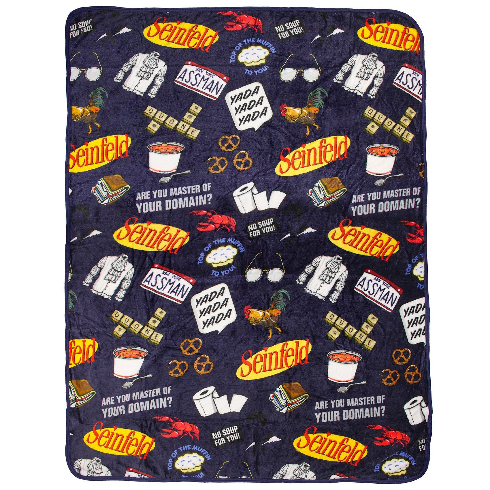 Seinfeld TV Show Master Of Your Domain Logo Plush Throw Blanket 46' x 60'