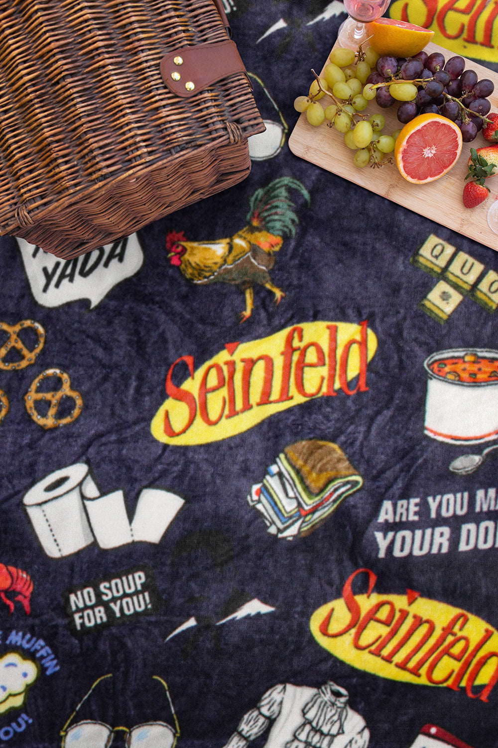 Seinfeld TV Show Master Of Your Domain Logo Plush Throw Blanket 46' x 60'