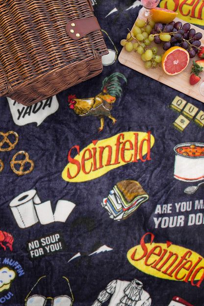 Seinfeld TV Show Master Of Your Domain Logo Plush Throw Blanket 46' x 60'