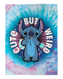 Disney Lilo & Stitch Blanket Cute But Weird Tie Dye Micro Raschel Throw 60"x45"