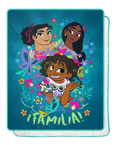 Northwest Encanto Silk Touch Sherpa Throw Blanket, 40" x 50", Familia Together