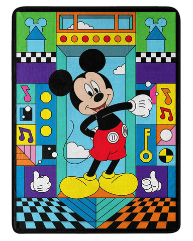 Northwest Mickey Mouse Micro Raschel Throw Blanket, 46" x 60", Funhouse Games