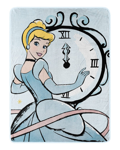 Northwest Cinderella Micro Raschel Throw Blanket, 46" x 60", On Time