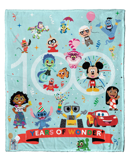 Northwest Disney 100 Silk Touch Throw Blanket, 50" x 60", Years of Wonder