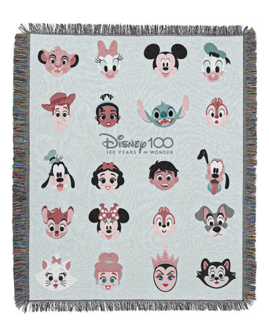 Northwest Disney 100 Woven Tapestry Throw Blanket, 48" x 60", Celebrate Friends