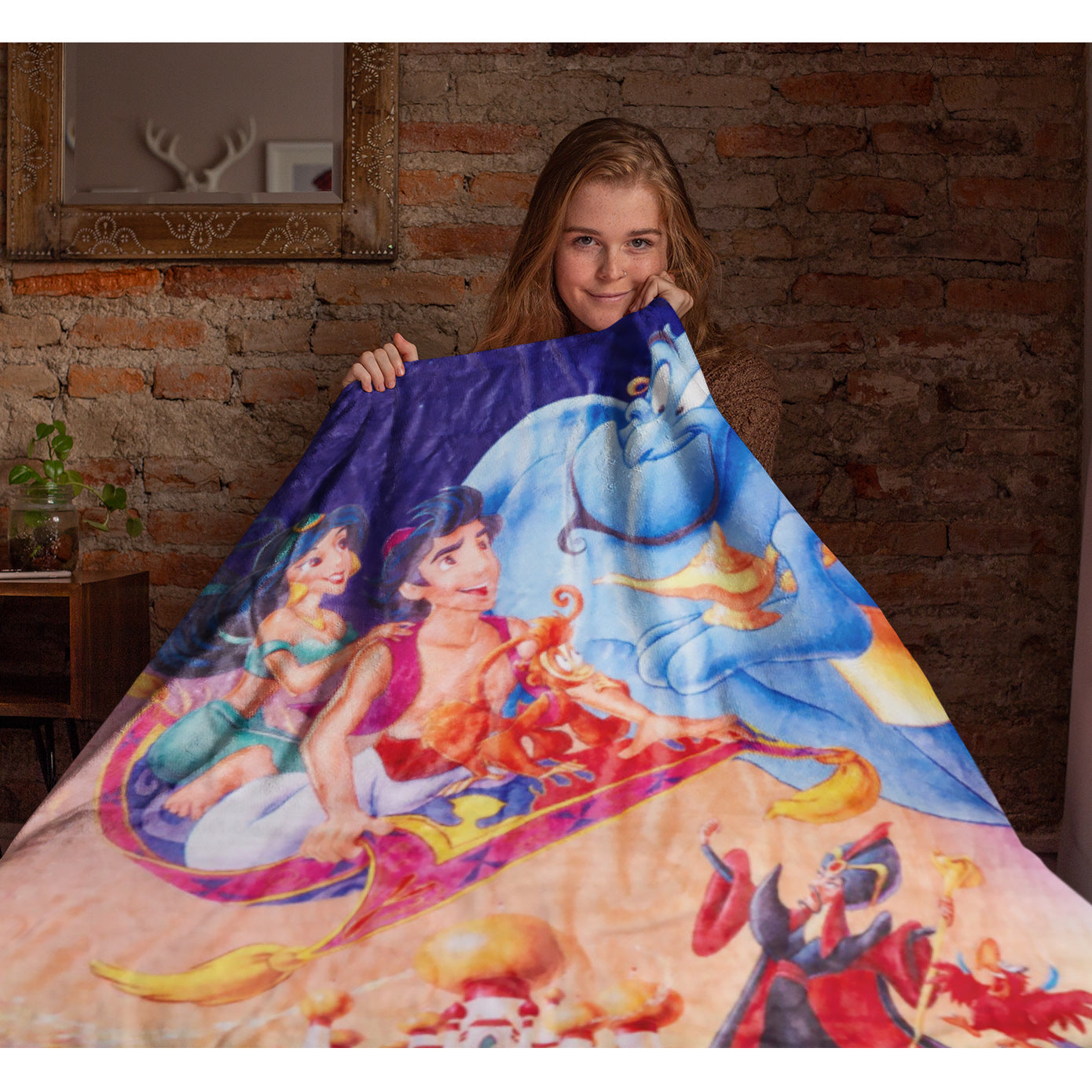 Disney Aladdin Blanket Magic Carpet Ride Genie Jasmine Abu Jafar