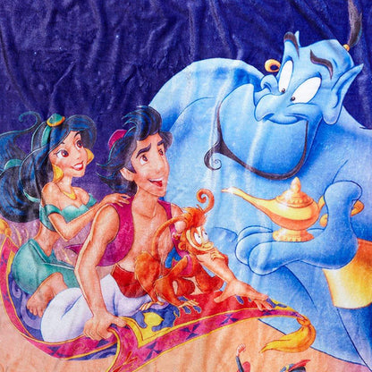 Disney Aladdin Blanket Magic Carpet Ride Genie Jasmine Abu Jafar Throw 48"X60"
