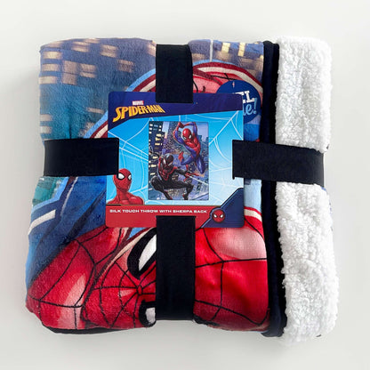 Marvel Spider-Man Into the Spider-Verse 2 Miles & Peter Throw Blanket 46" X 60"