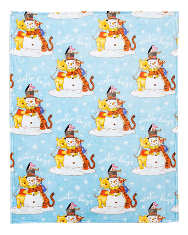 Northwest Winnie The Pooh Silk Touch Throw Blanket, 50" x 70", Winter Hugs