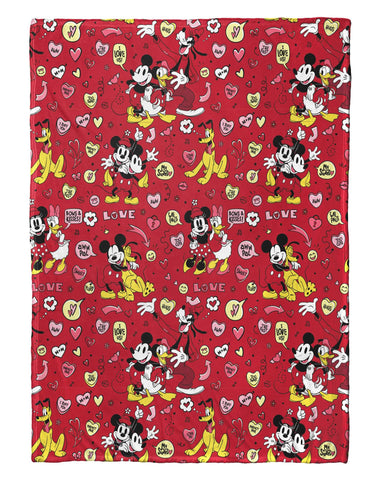 Northwest Mickey Mouse Silk Touch Throw Blanket, 50" x 70", I Love Us